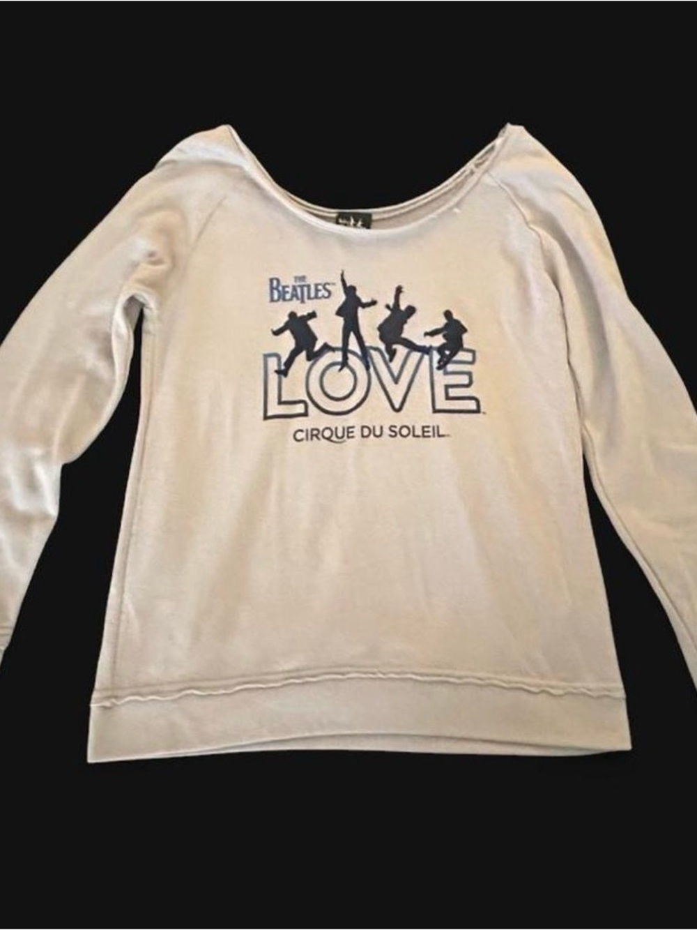 The Beatles Off-the-Shoulder LOVE Cirque du Soleil Sweatshirt - Cream & Navy